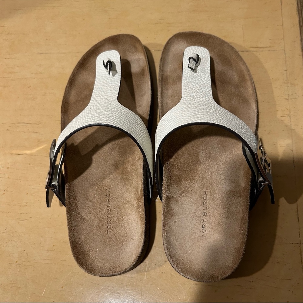 Tory Burch mellow thong sandal embossed women’s leather cork size 7 style 155186